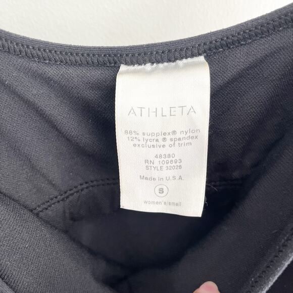 Athleta Skin Tight Romper Shorts/Spaghetti Straps Black Built In Bra Size Small - Picture 3 of 3